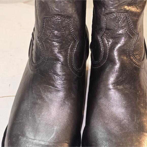 FRYE DARK PEWTER CRINKLE WESTERN SACHA MID PULL ON BOOTS SIZE‎ 8.5 NEW - Picture 10 of 14